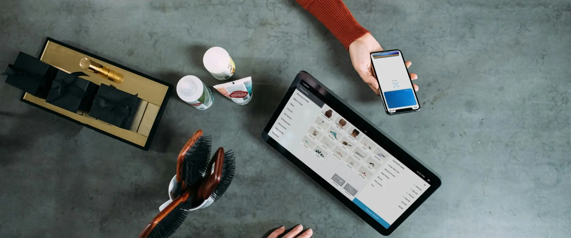 Vat returns made from online payments on a counter desk